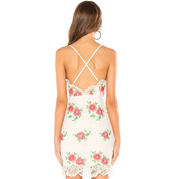 X by NBD Samson Mini Dress in Ivory & Pink Floral NWOT Size Small - Picture 3 of 4